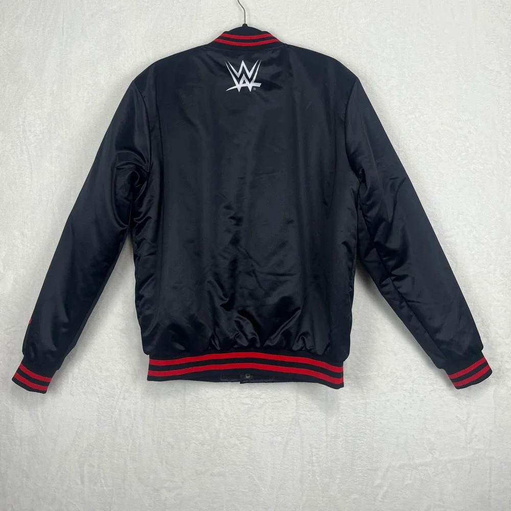 Chalk Line WWE WWF NWO New World Order Satin Bomber Jacket Mens M Black Red 2017